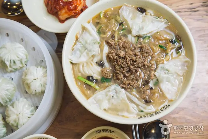Kalguksu · handmade noodle soup at Myeongdong Kyoja