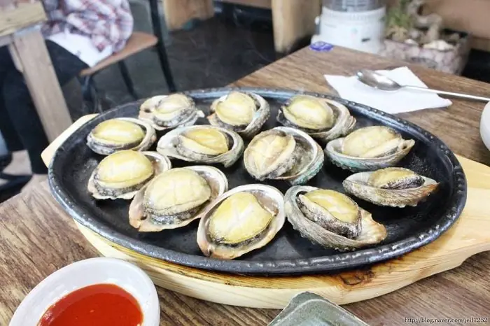 Grilled abalone at Myeongjin Jeonbok