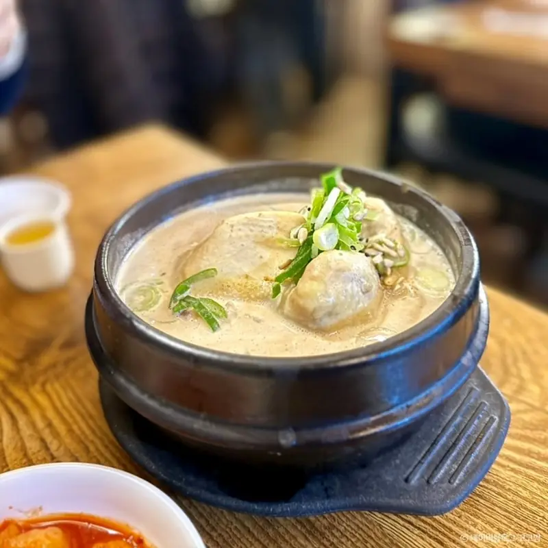 Samgyetang · ginseng chicken soup at Tosokchon Samgyetang